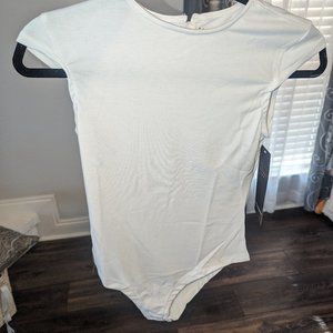 cap sleeve funnel neck bodysuit